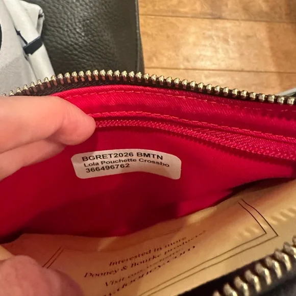 Dooney & Bourke Black and Tan Monogram Crossbody Bag 9x6 - Picture 3 of 8